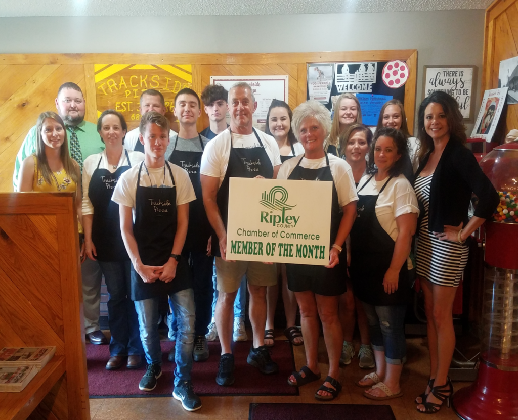 July Member Of The Month Trackside Pizza Ripley County Chamber Of Commerce