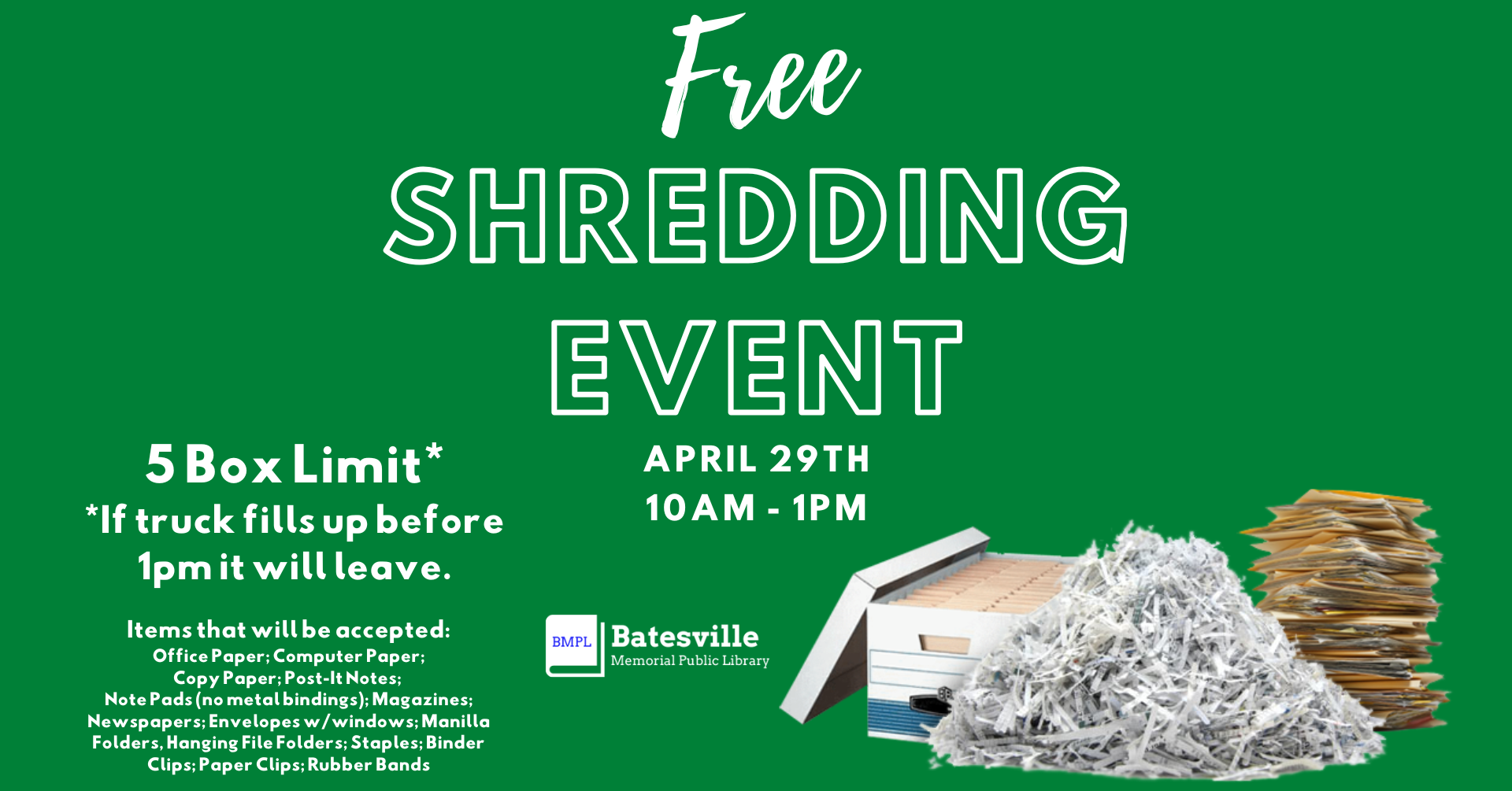 FREE Community Shred Event Ripley County Chamber of Commerce